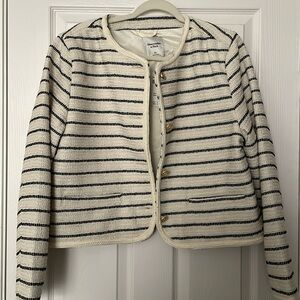 A&F Collarless Tweed Coat